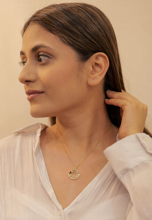 Stellar Stride Gold-Multicolor Necklace Chain