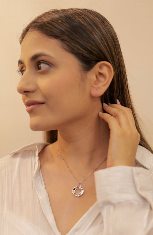 Stellar Stride Silver-Multicolor Necklace Chain