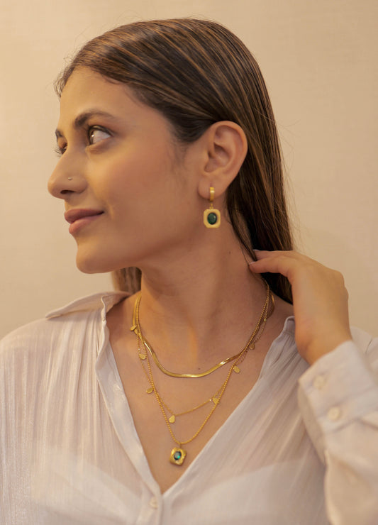 Emerald Essence Pendant Necklace Set