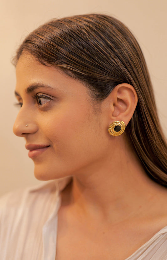 Ignite and Shine Black Stud Earrings