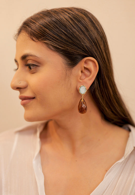 Earth and Ocean Drop Earrings