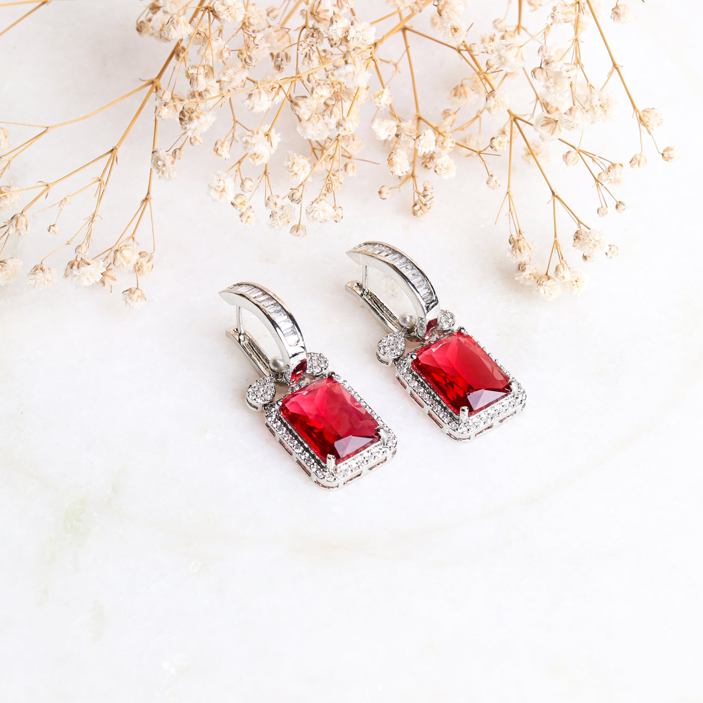 Shiloh Ruby Diamond Earrings