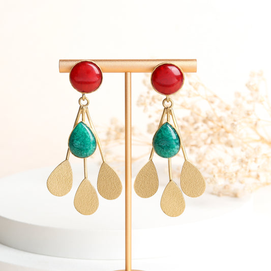 Zoe Gold Plated Hanging Earrings