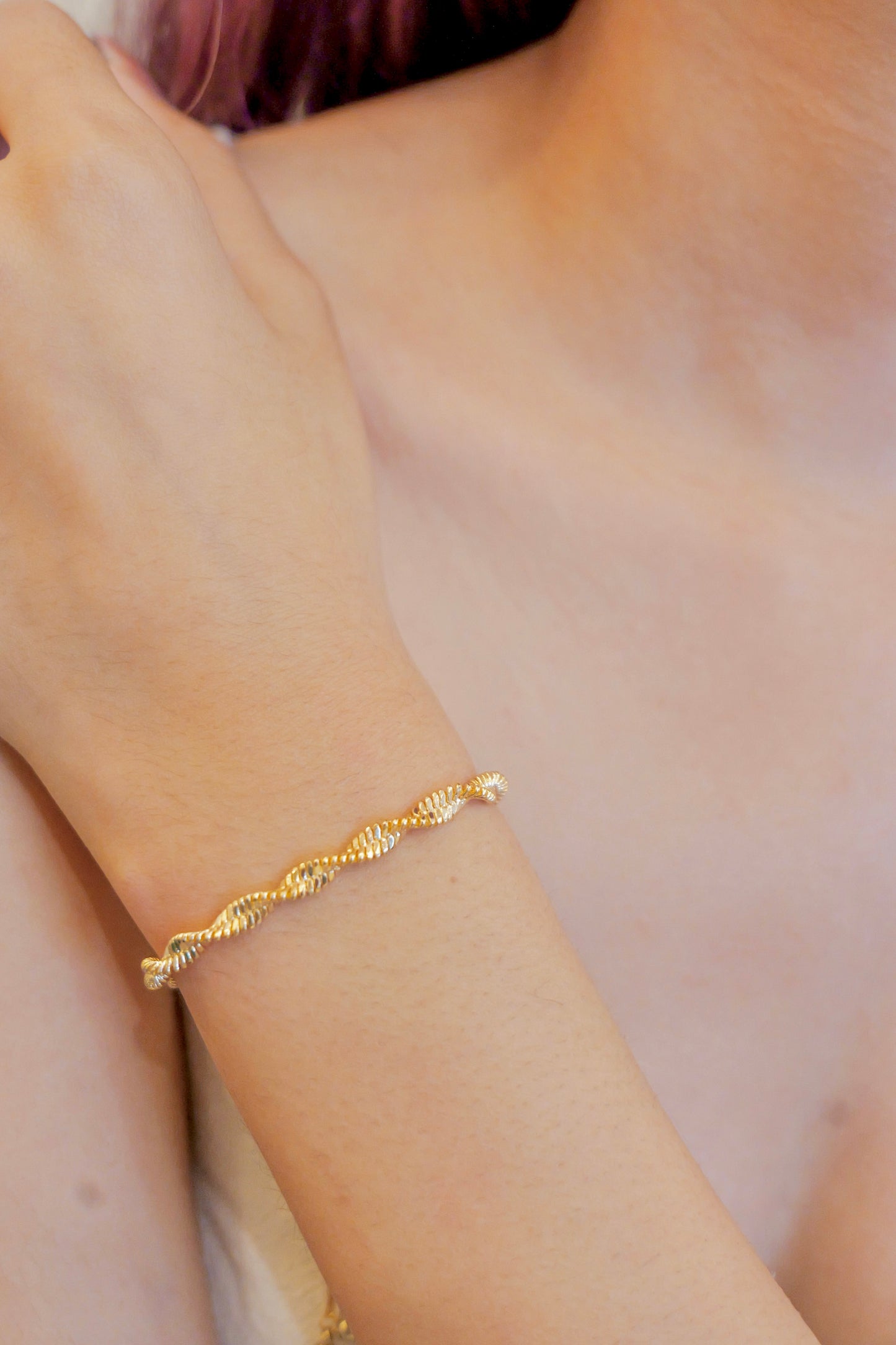 Aurelia Twist Gold Drawstring Bracelet