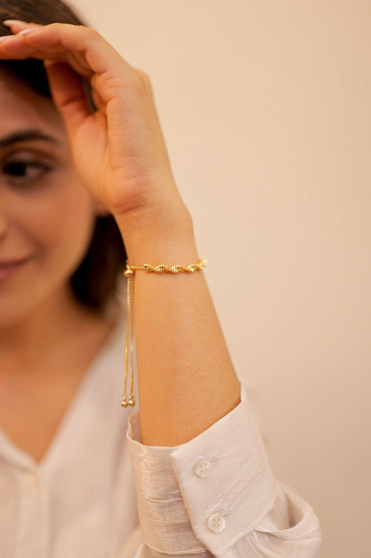 Aurelia Twist Gold Drawstring Bracelet