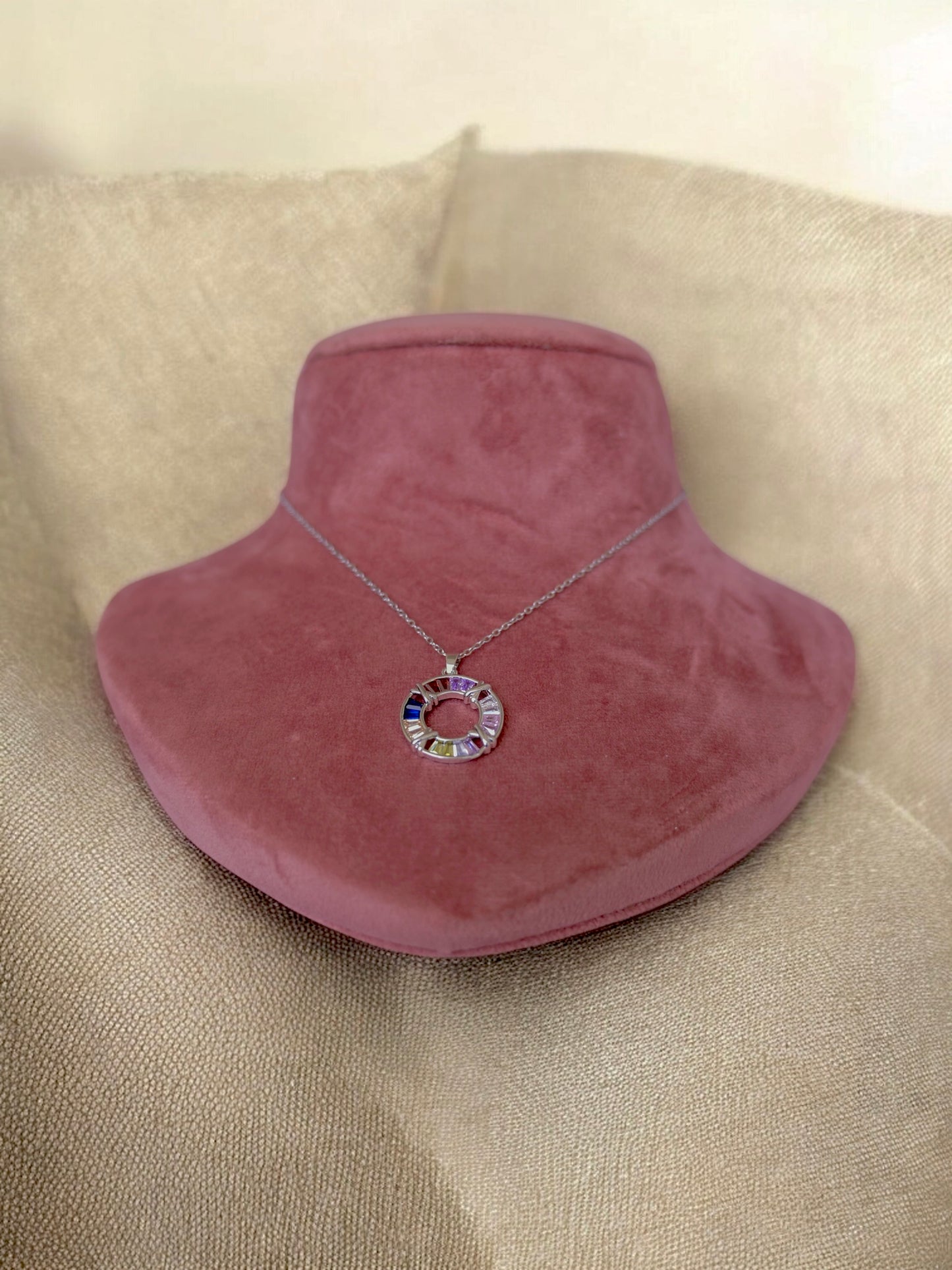 Stellar Stride Silver-Multicolor Necklace Chain