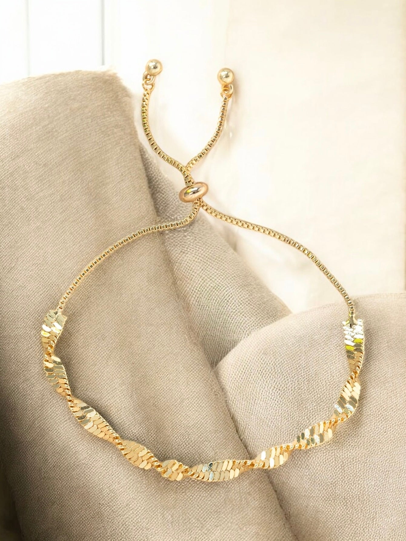 Aurelia Twist Gold Drawstring Bracelet