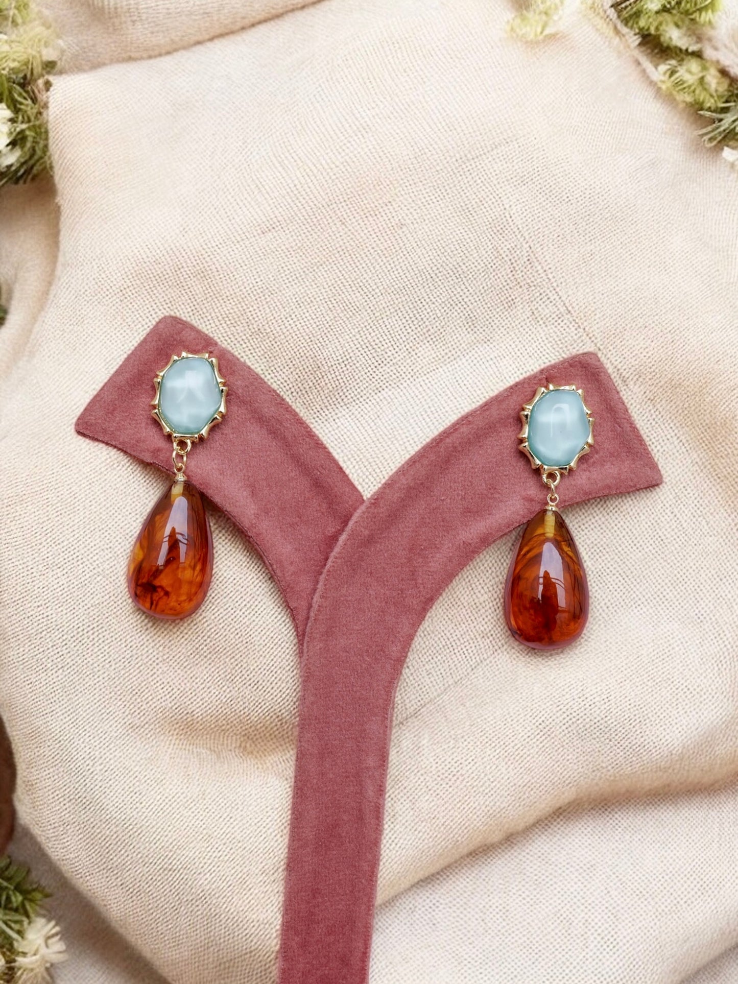 Earth and Ocean Drop Earrings