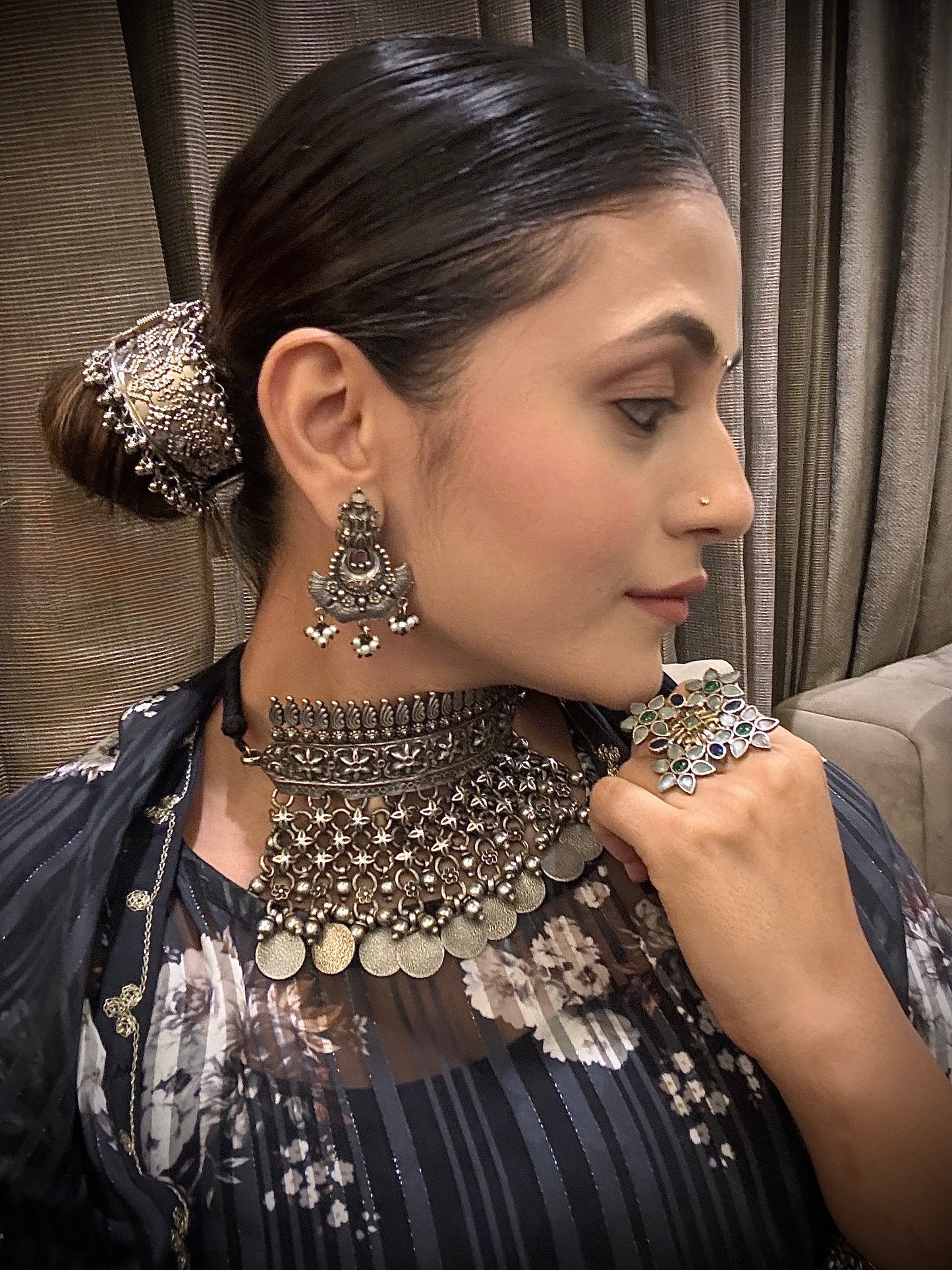 Siddhatva Oxidized Cuff Bracelet