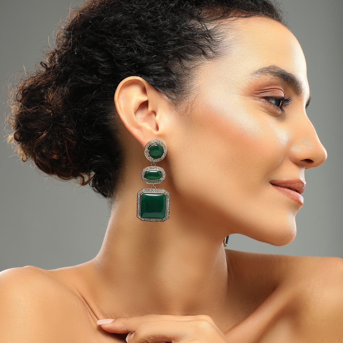Pinnacle Stone Studded Earrings