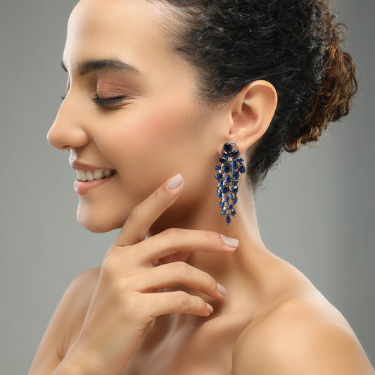 Enchanting Blue Diamond Studded Earrings