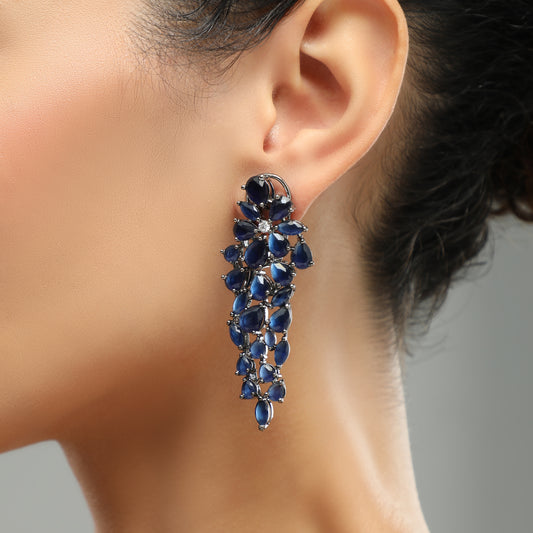 Enchanting Blue Diamond Studded Earrings