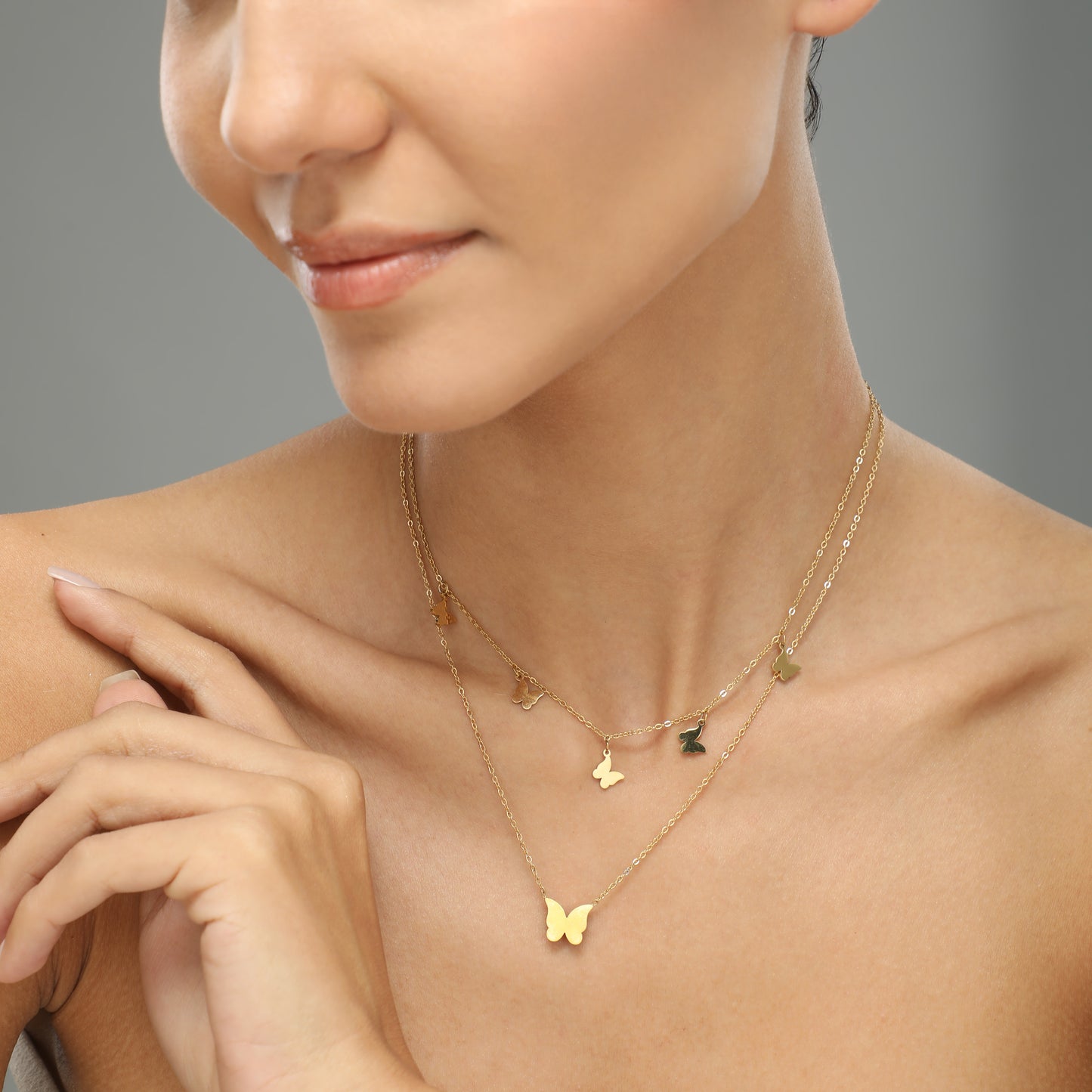 Glided Drive Butterfly Chain Necklace