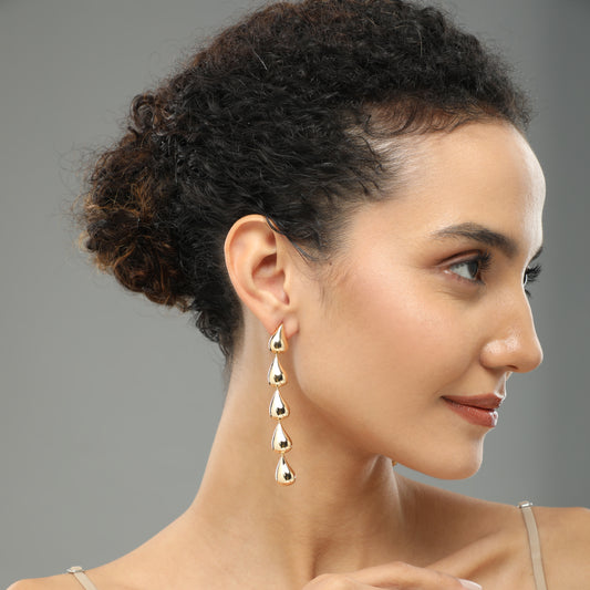 Bling Bend Drop Long Earrings