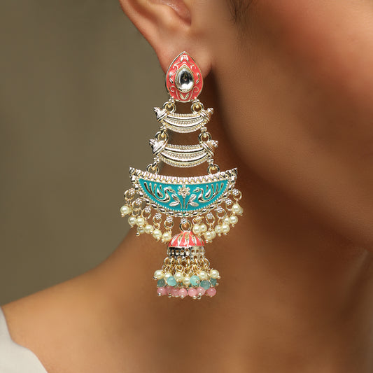 Thirza Meenakari Long Earrings