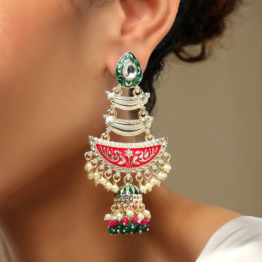 Thirza Meenakari Long Earrings