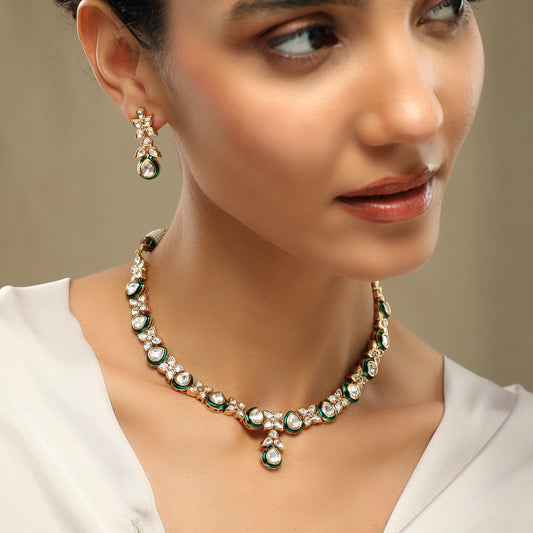 Ina Polki Embellished Kundan Set