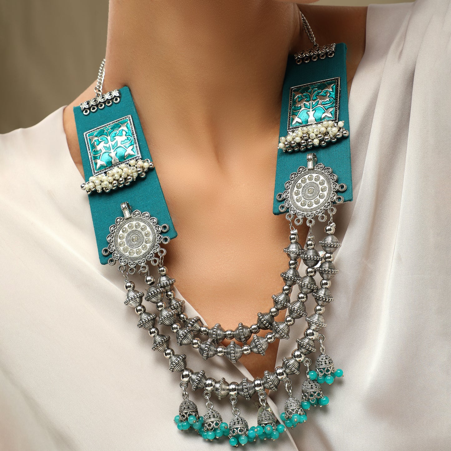 Nathifa Oxidized Necklace