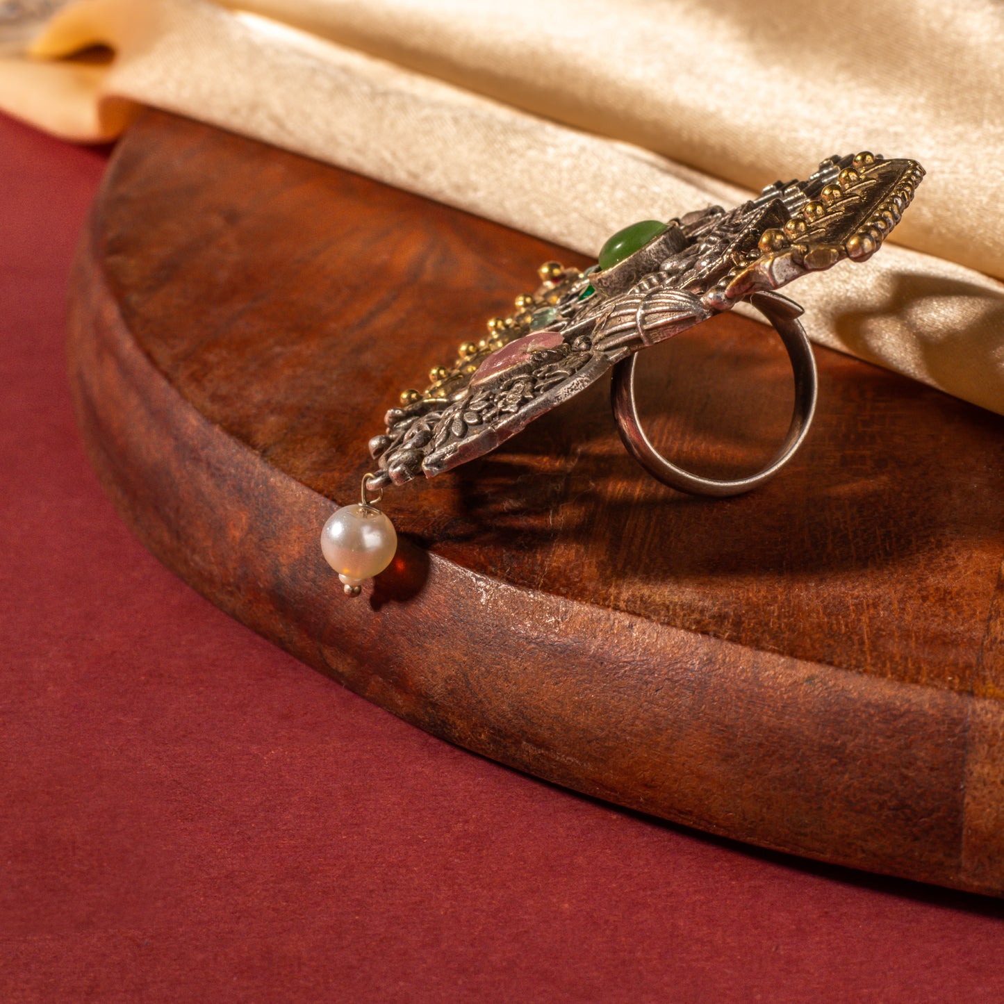 Taj Big Sized Oxidized Ring