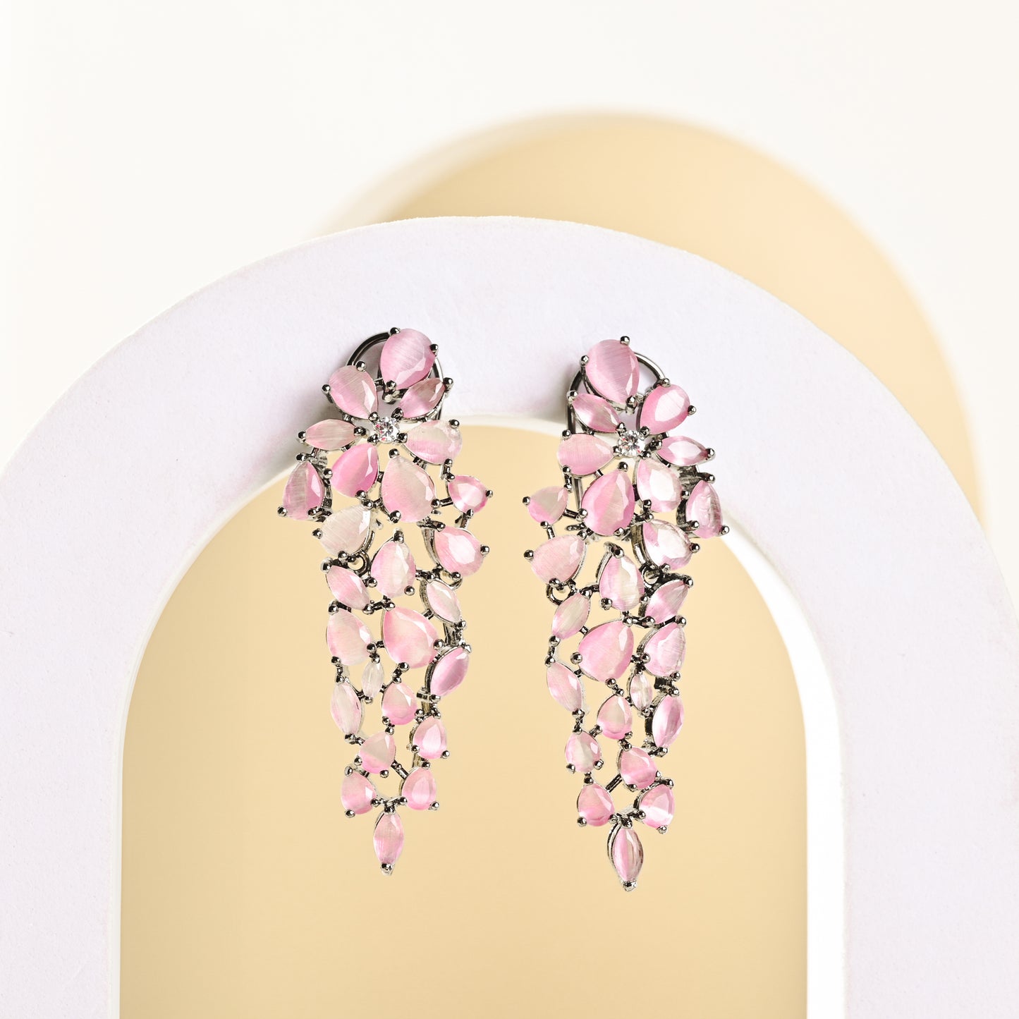 Peachy Keen Diamond Studded Earrings