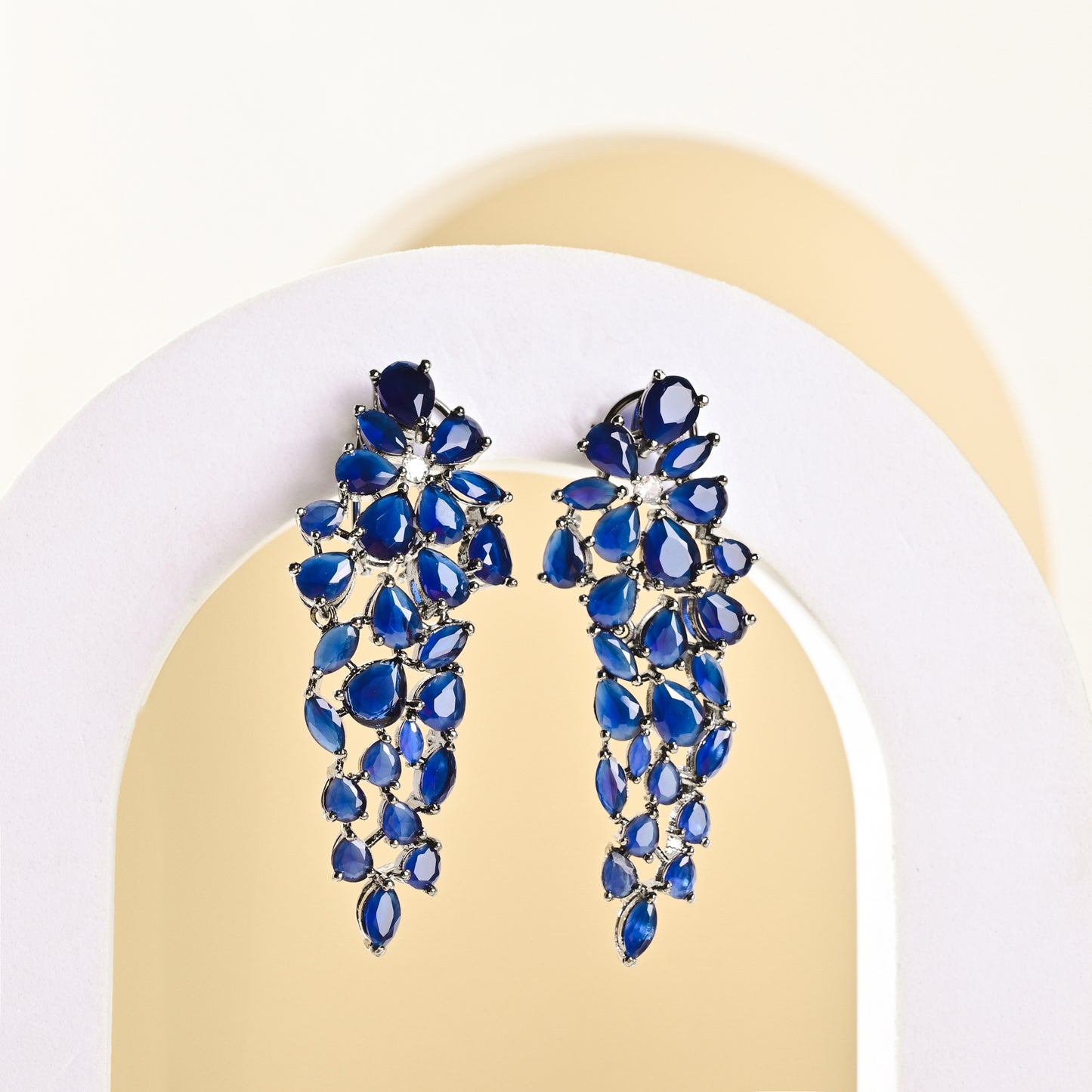 Enchanting Blue Diamond Studded Earrings