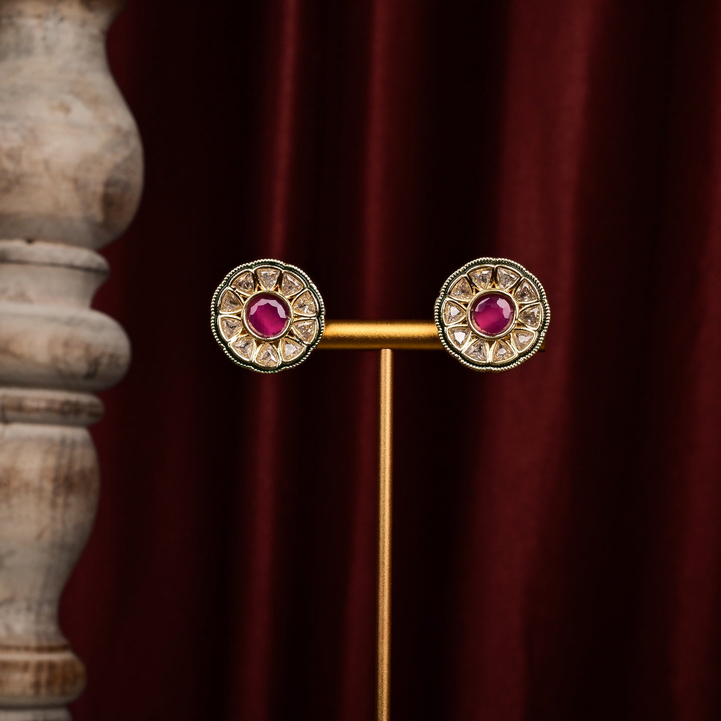 Mira Ruby Polki Earrings