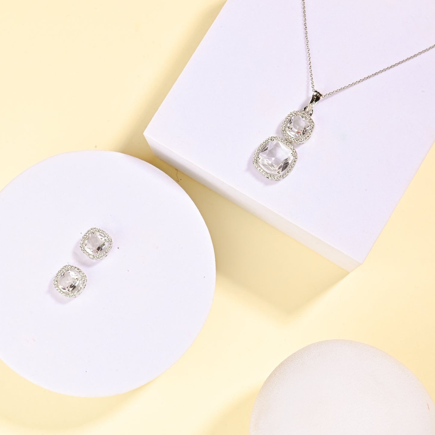 Gracious White Pendant Set (Chain Not Included)