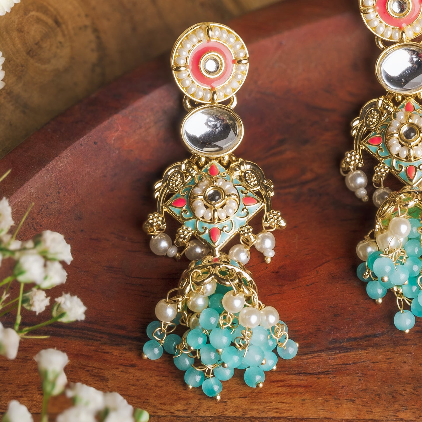 Zafirah Meenakari Earrings