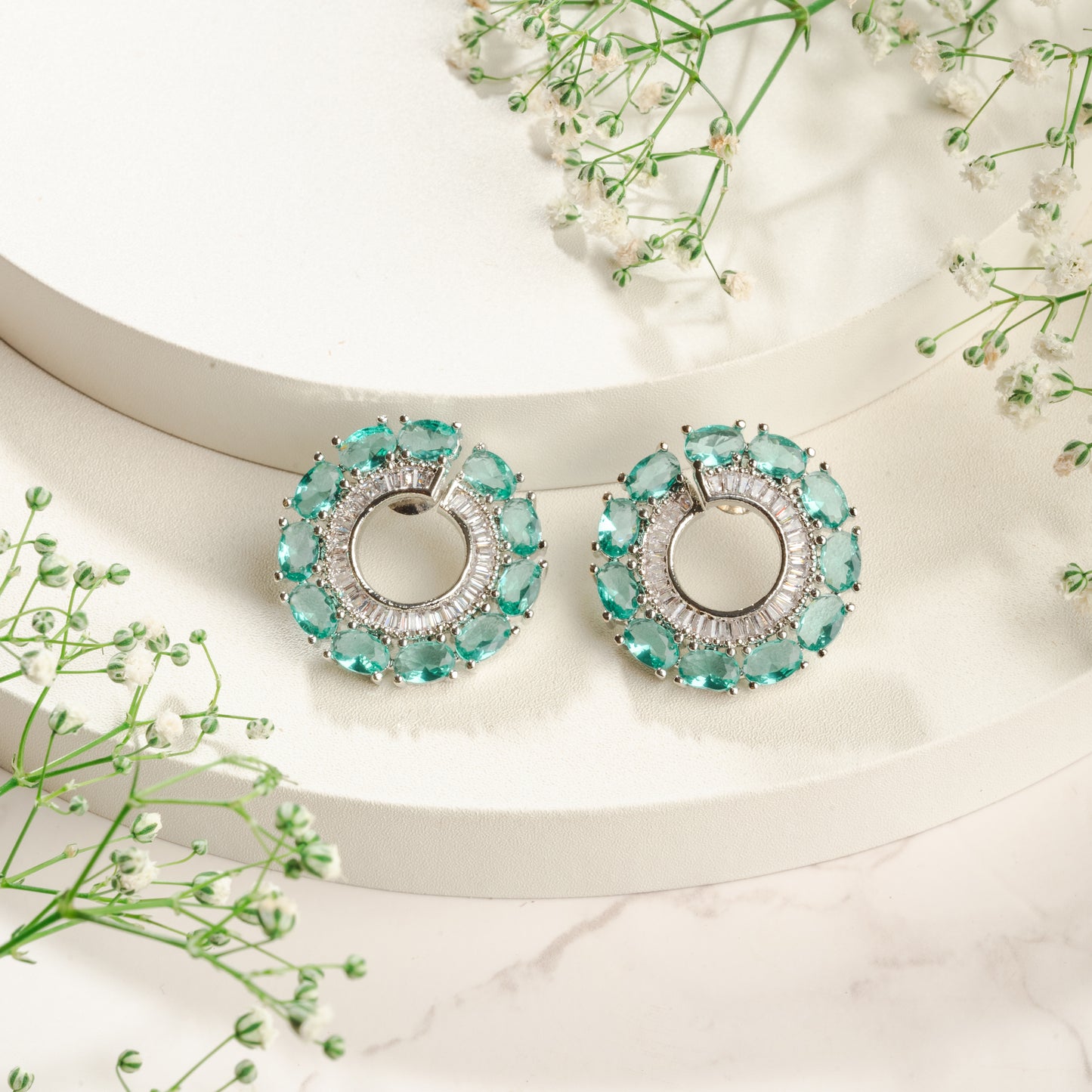 Splendid Round Diamond Earrings