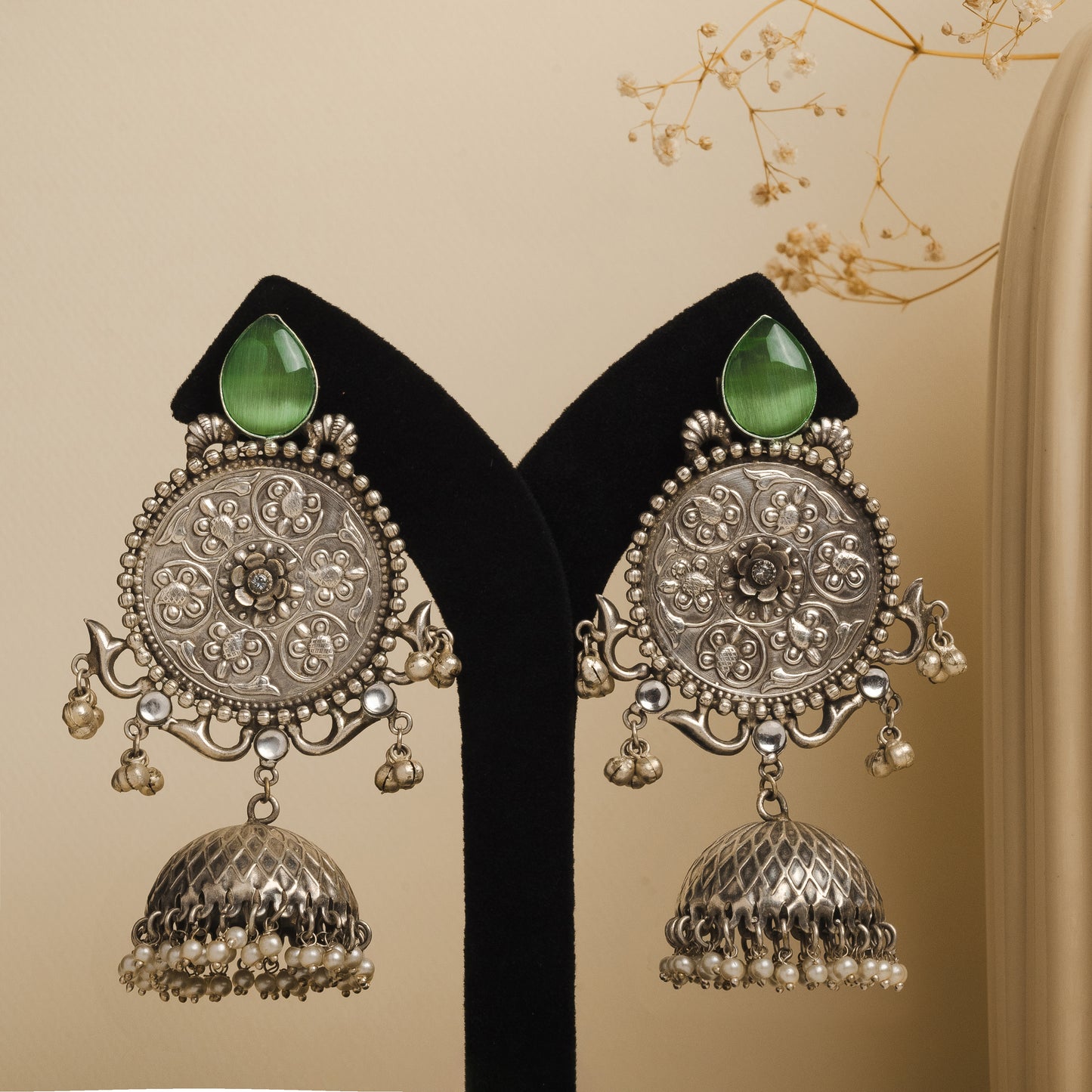 Nudrat Big Sized Oxidized Earrings