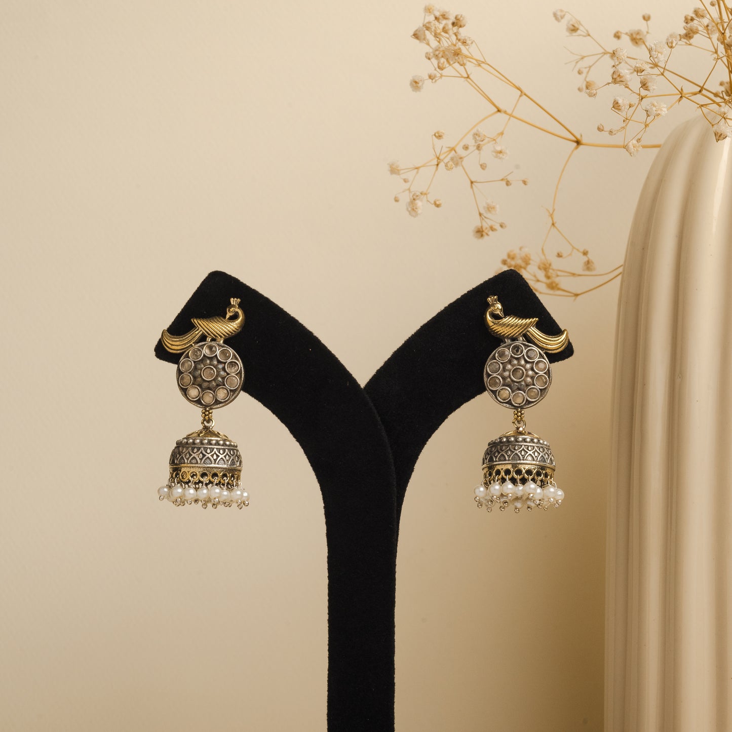 Yauvani Oxidized Earrings