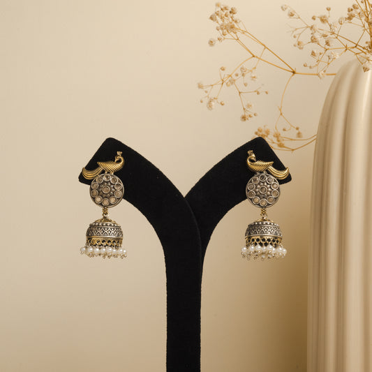 Yauvani Oxidized Earrings