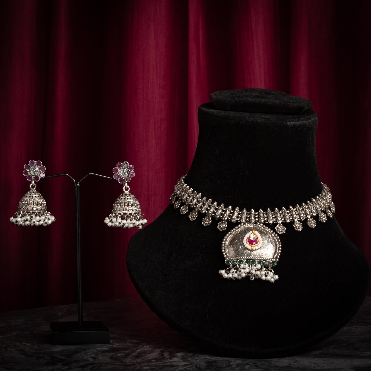 Roop Oxidized Necklace Set