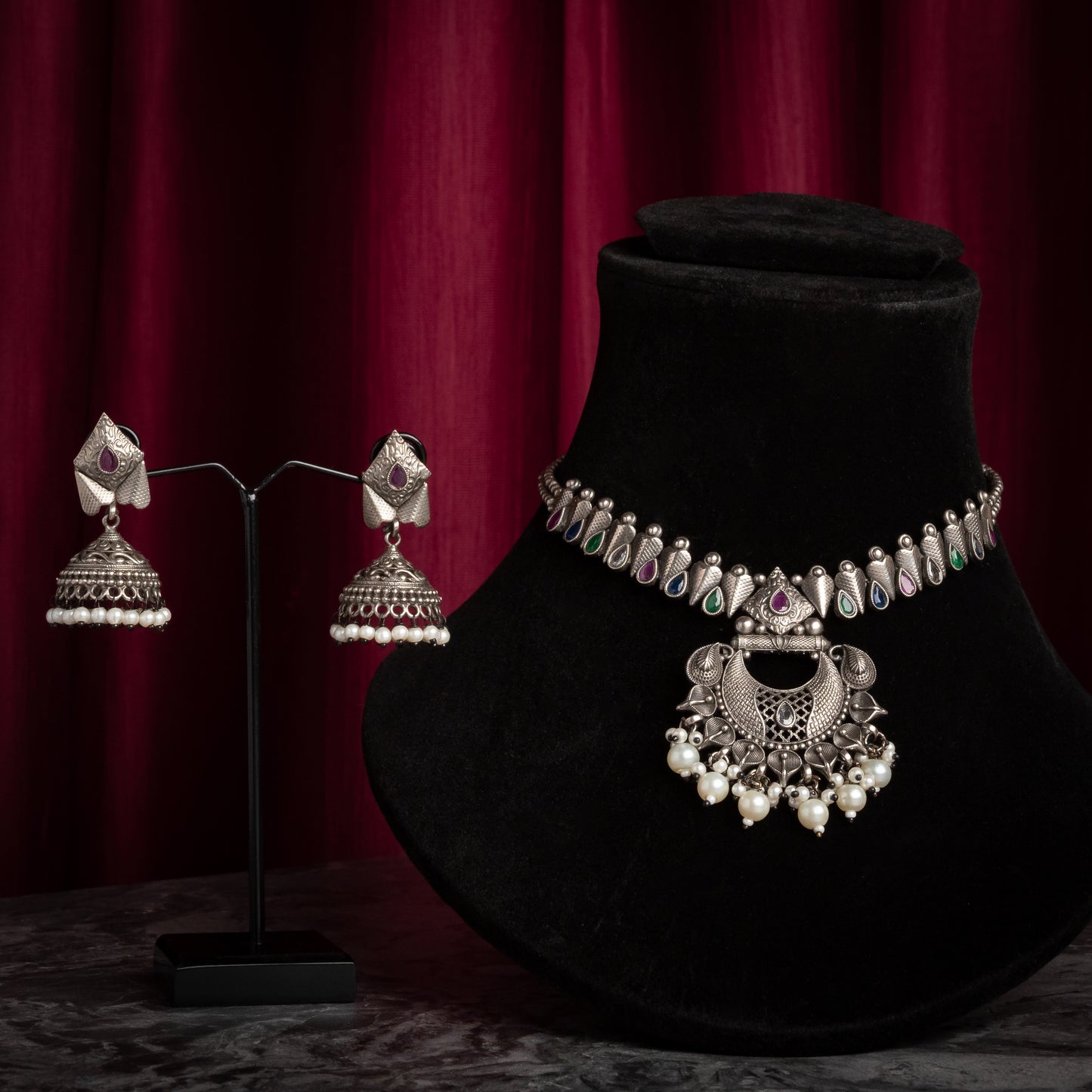 Tasveer Oxidized Necklace Set