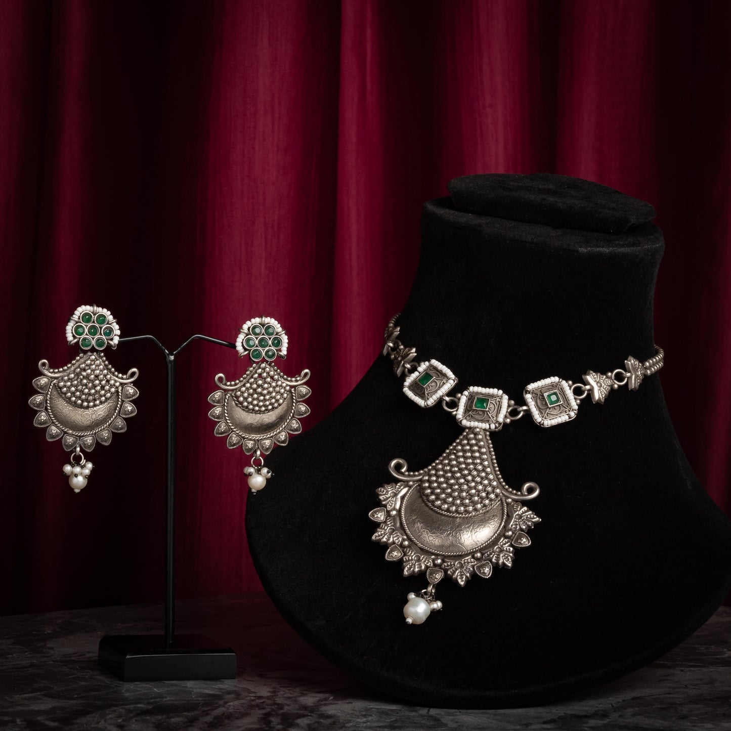 Mehfil Oxidized Necklace Set