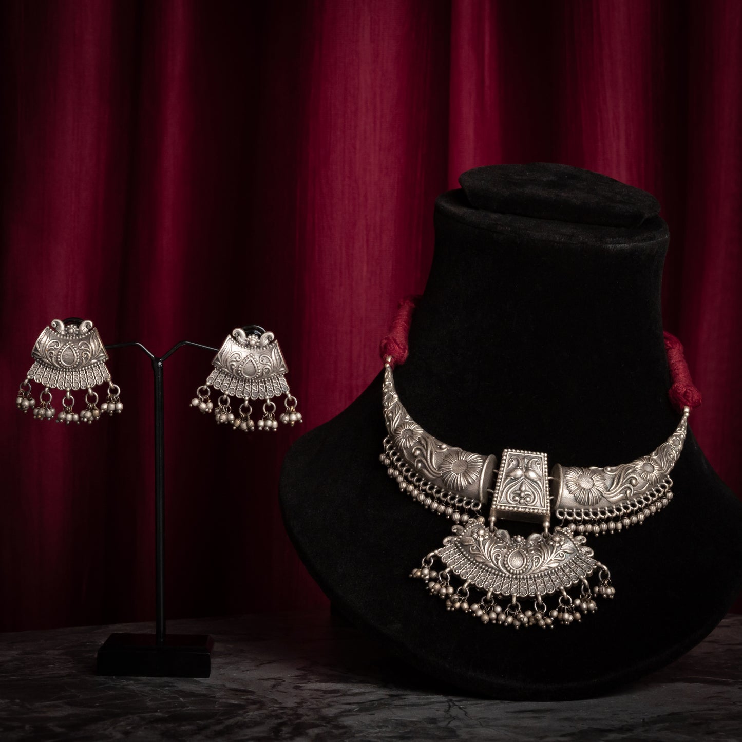 Raghbat Oxidized Necklace Set