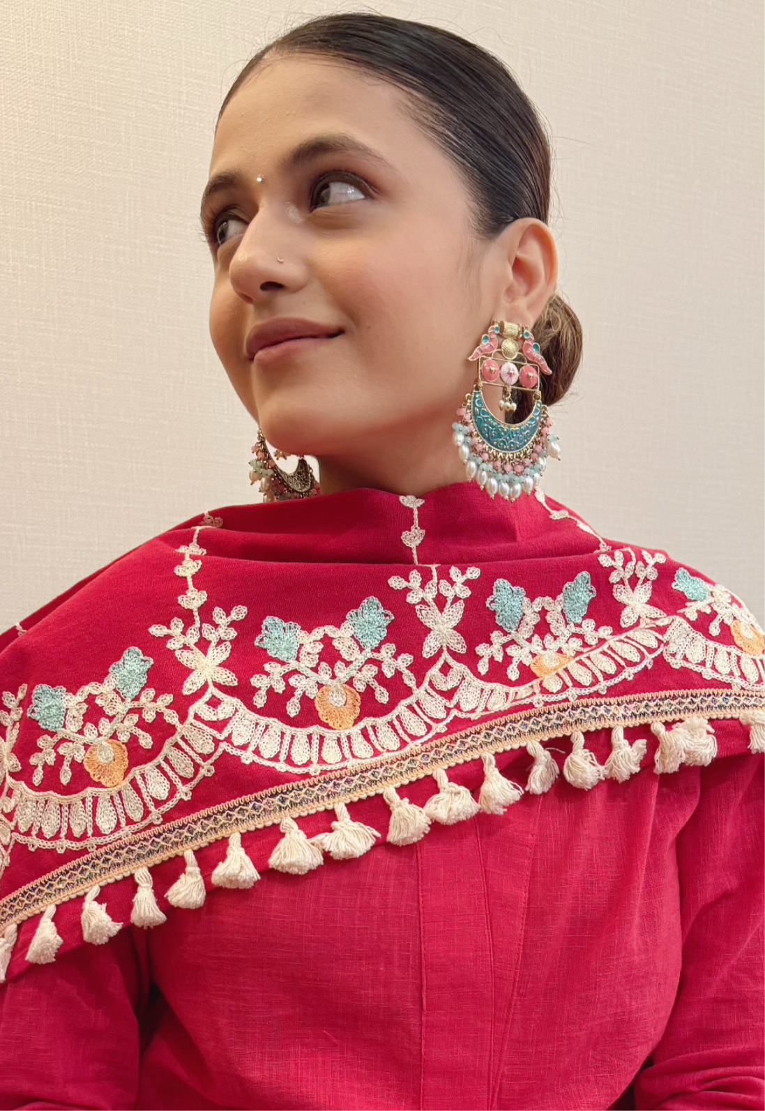 Ruhez Meenakari Peacock Earrings