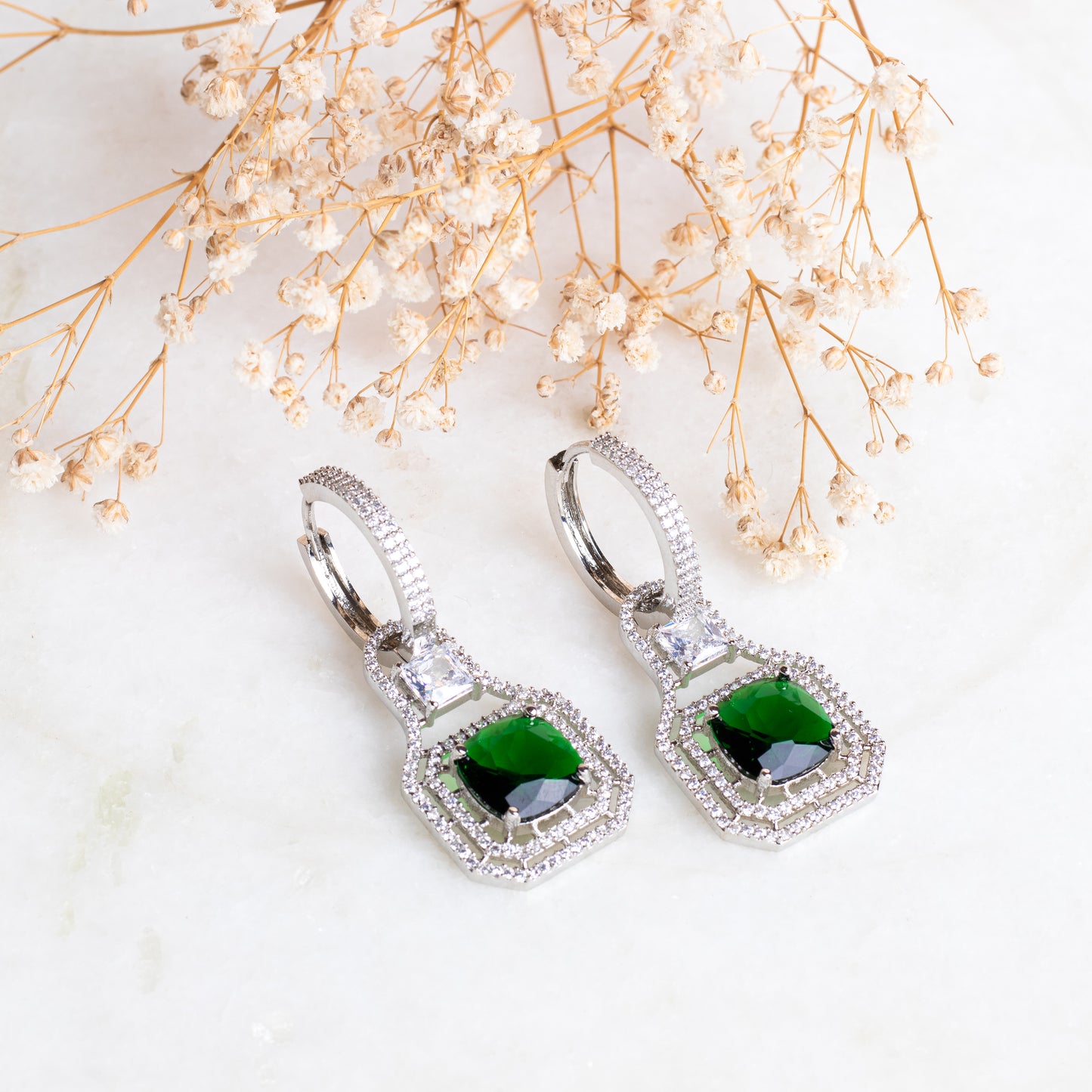 Elodie Emerald Diamond Earrings
