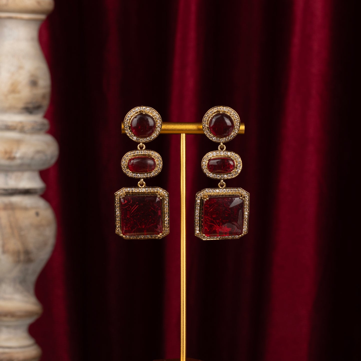 Pinnacle Stone Studded Earrings