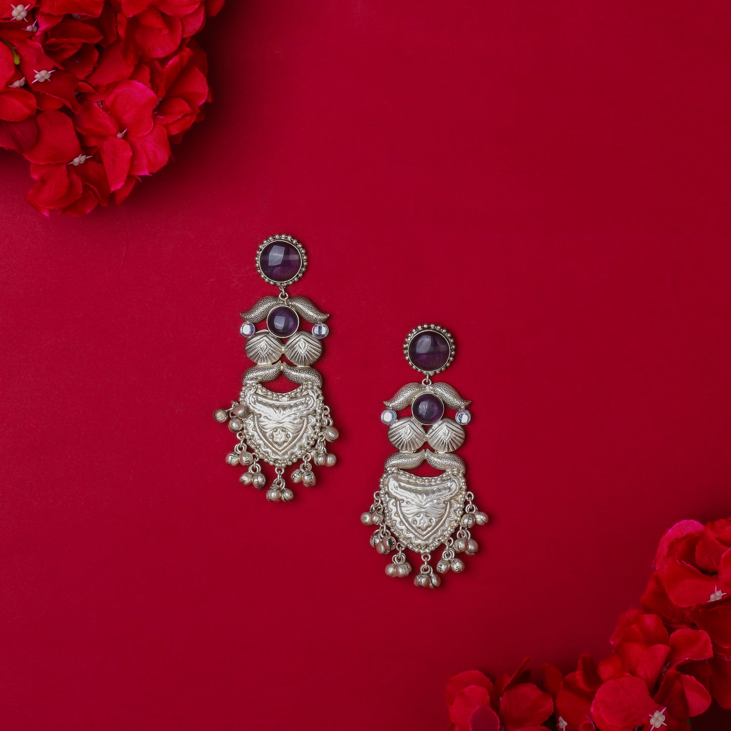 Zuri Long Oxidized Earrings