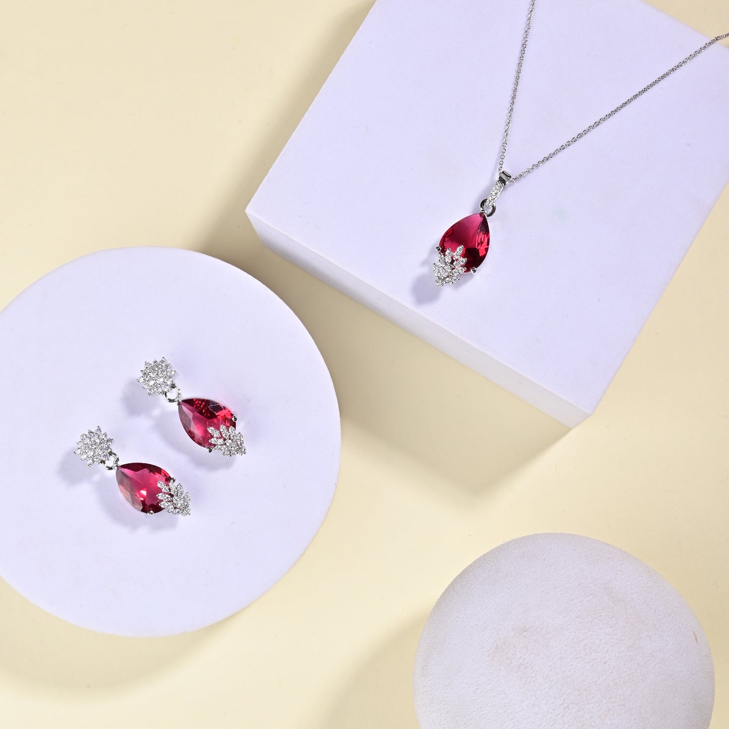 Ziya Ruby Pendant Set (Chain Not Included)