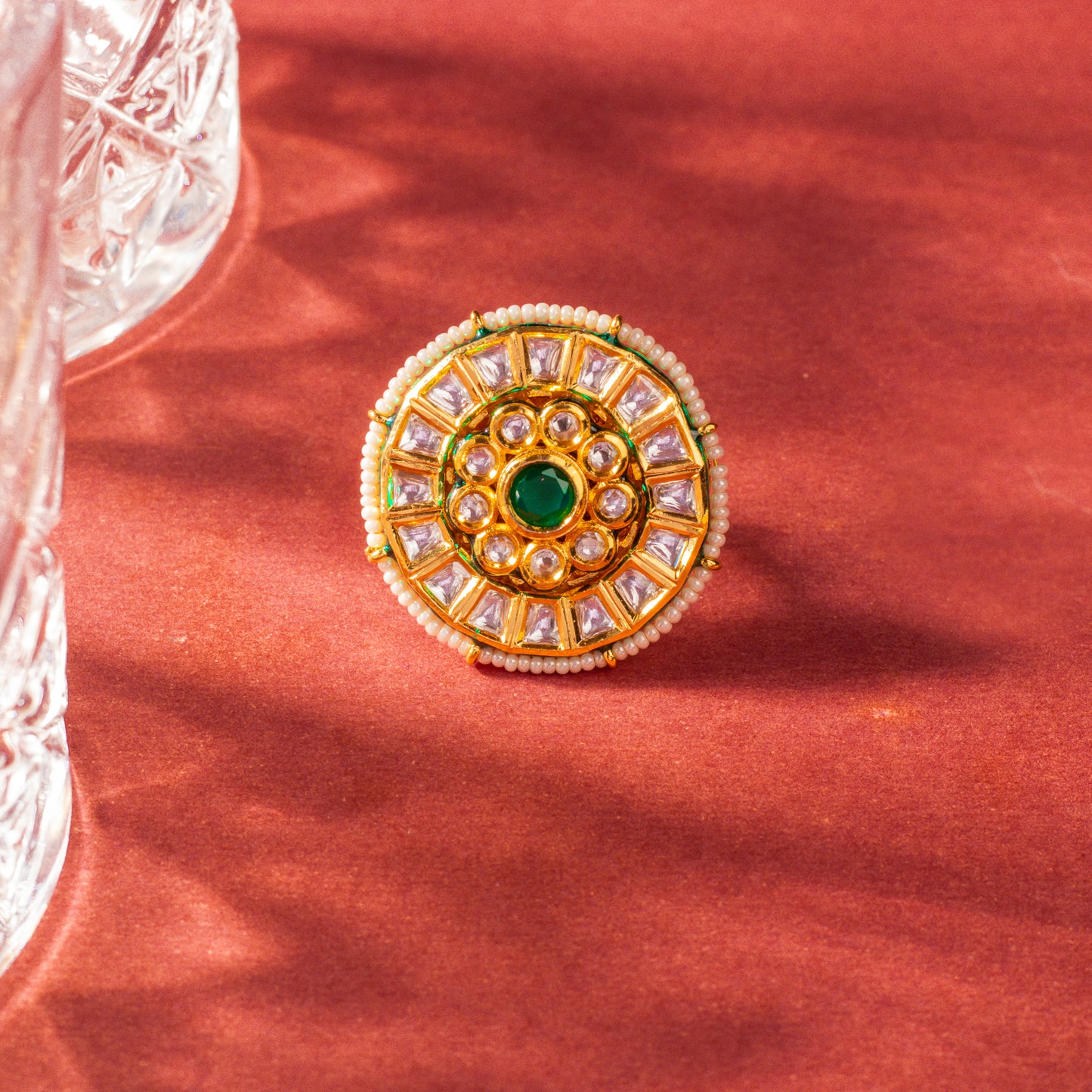 Zainah Emerald Polki Ring