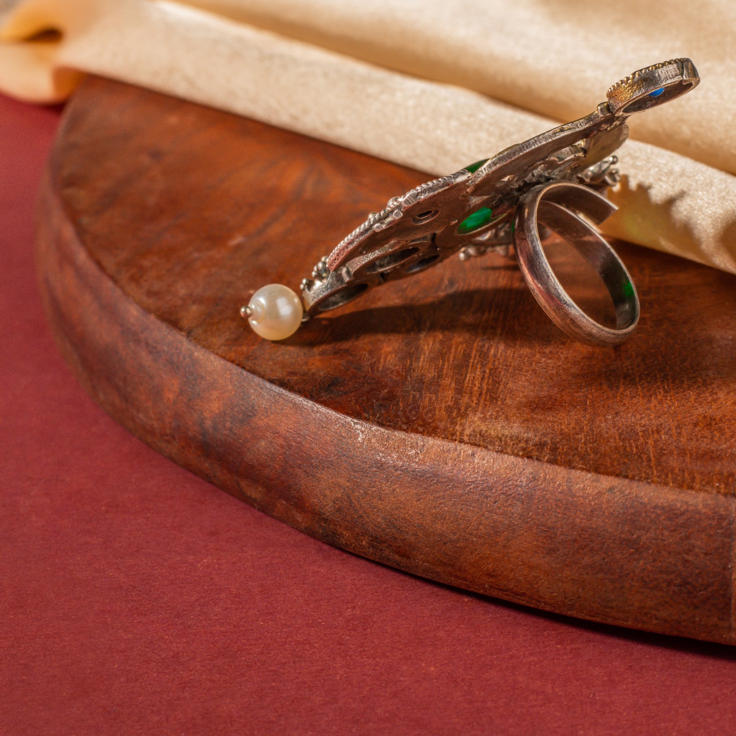 Nujhat Big Sized Oxidized Ring