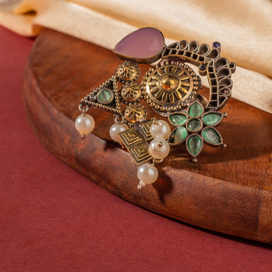 Adish Big Sized Oxidized Ring