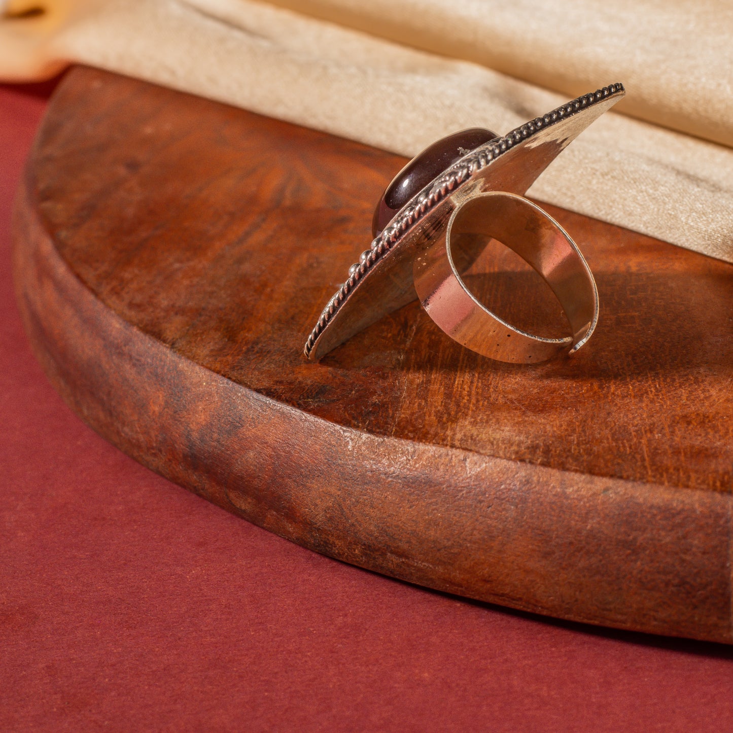 Nawal Big Sized Oxidized Ring