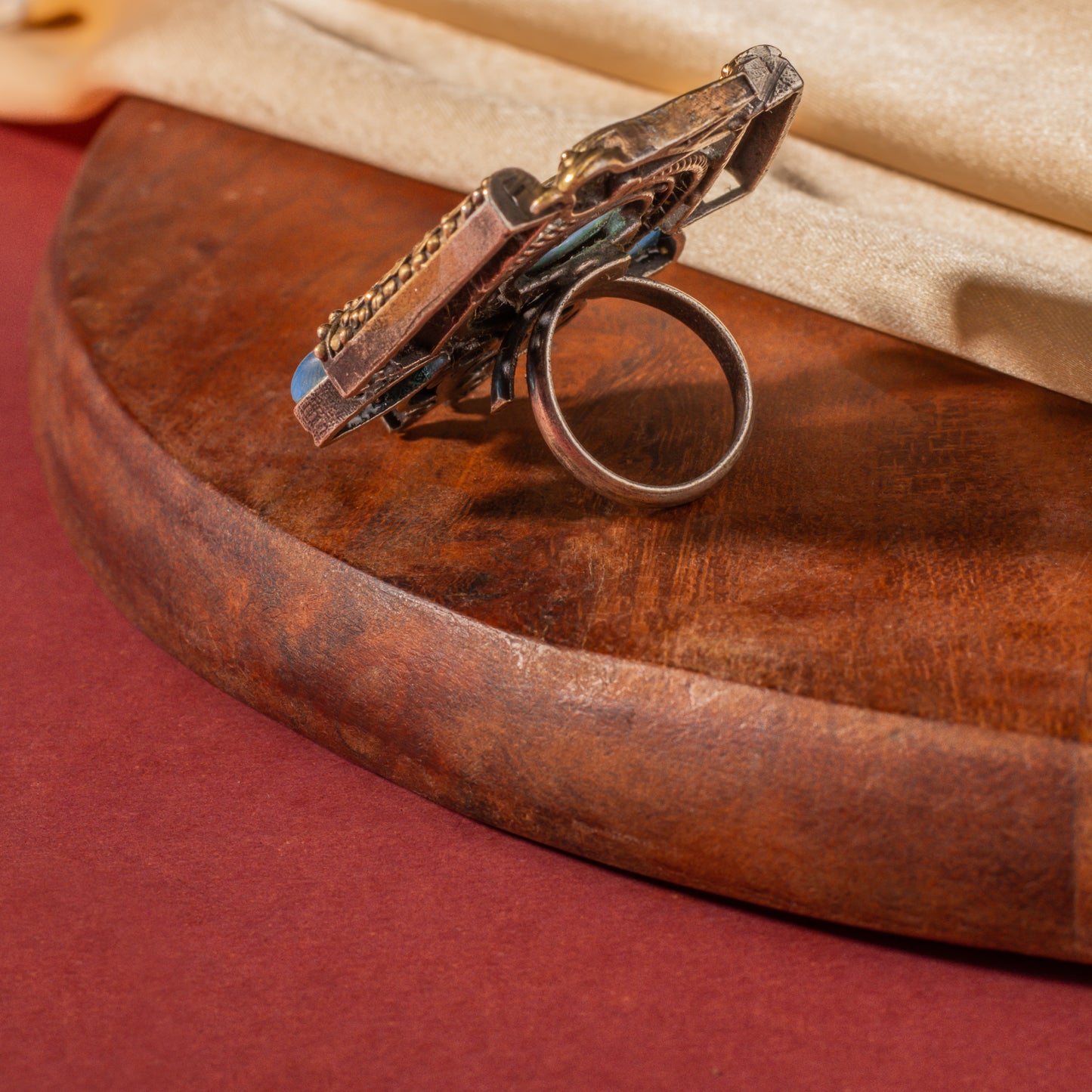 Munira Big Sized Oxidized Ring