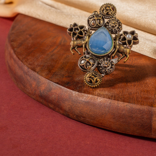 Adira Big Sized Oxidized Ring