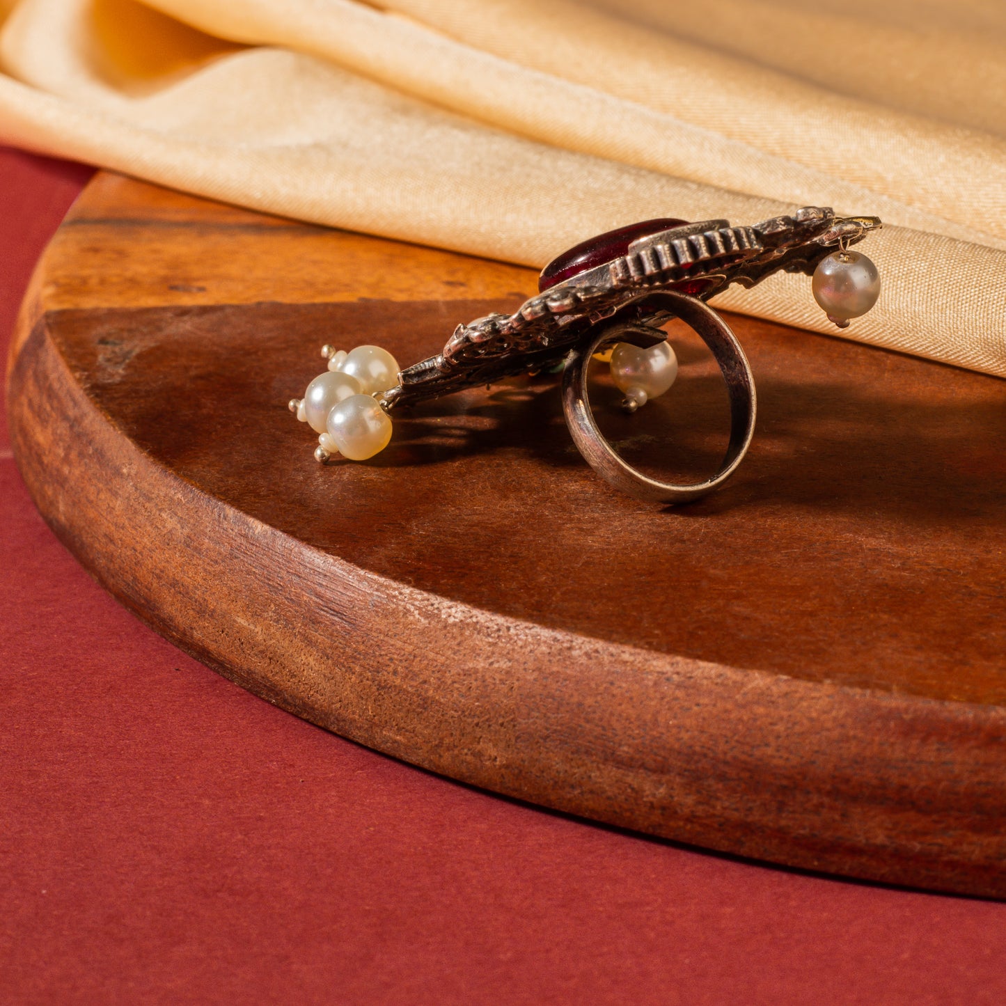 Malak Big Sized Oxidized Ring