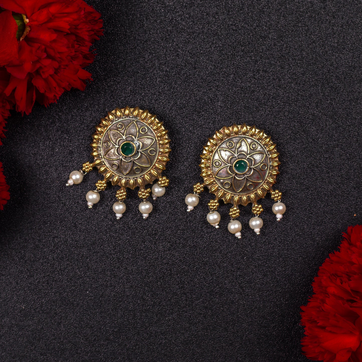 Alam Golden Oxidized Earrings