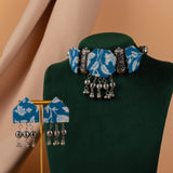 Cyra Fabric Oxidized Necklace Set